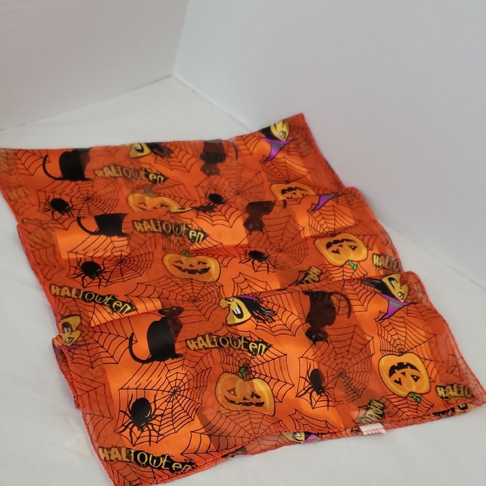 🎃Halloween Themed Orange Scarf  NWOT